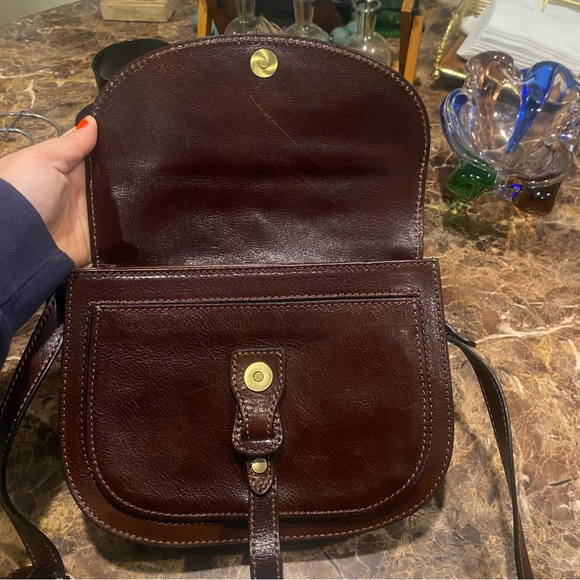 Gianni Conti Brown Leather Crossbody Bag Made In Italy - Picture 4 of 13